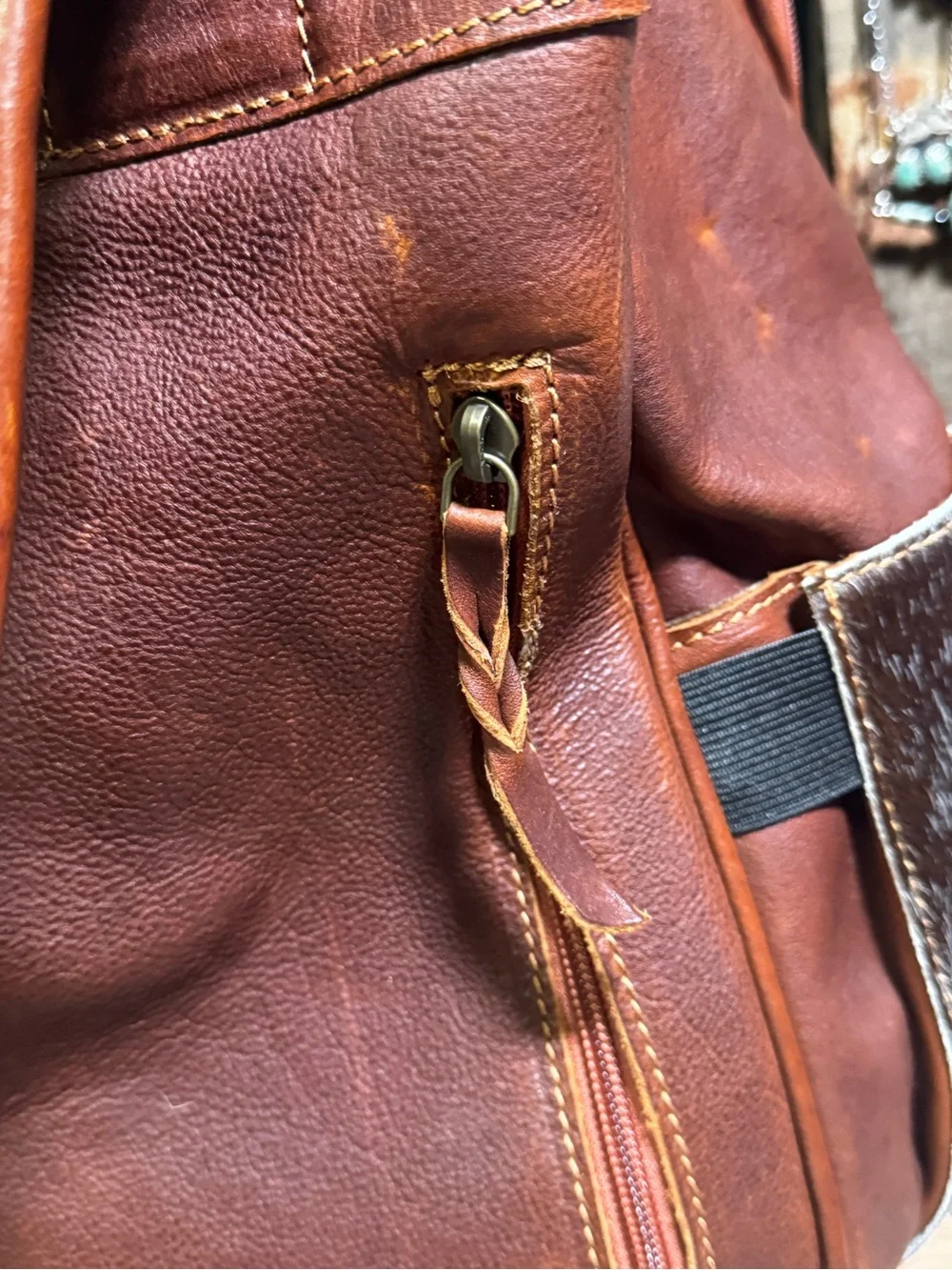 Genuine Handtooled Leather Cowhide New backpack Duck cards Western bag